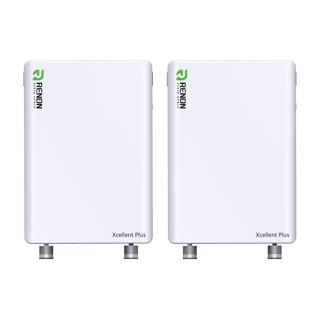 Twee Renon Xcellent Plus thuisbatterijen naast elkaar, samen 32 kWh